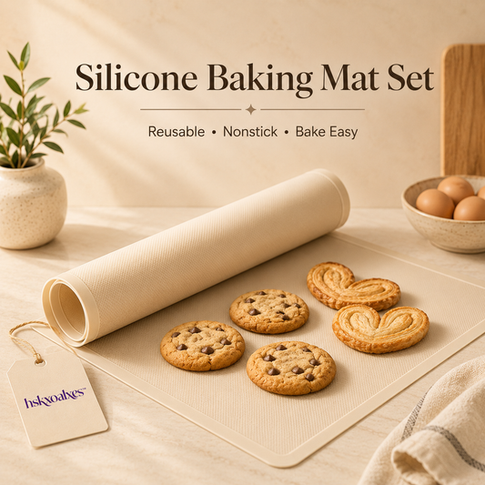 hskxoalxes™ Silicone Baking Mat Set | Reusable Nonstick Sheet Pan Liners for Cookies and Meal Prep