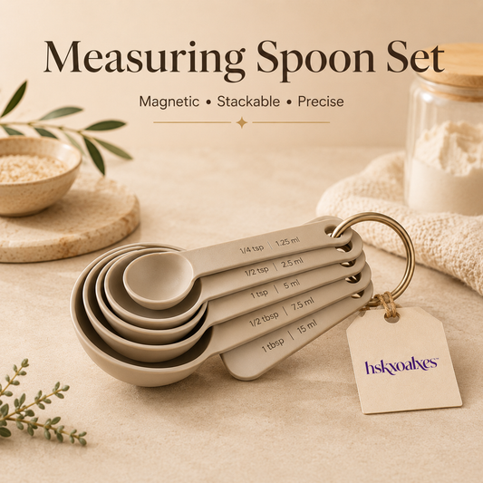hskxoalxes™ Matte Black Magnetic Measuring Spoon Set | Dual-Sided Spice Spoons for Baking and Coffee