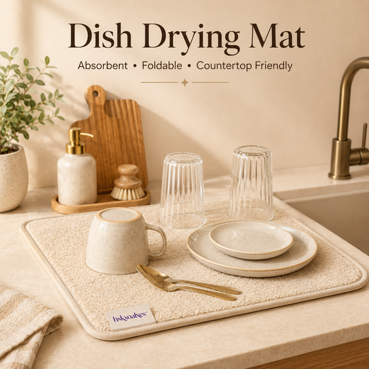 hskxoalxes™ Minimal Dish Drying Mat | Absorbent Countertop Drying Pad and Foldable Sink Accessory