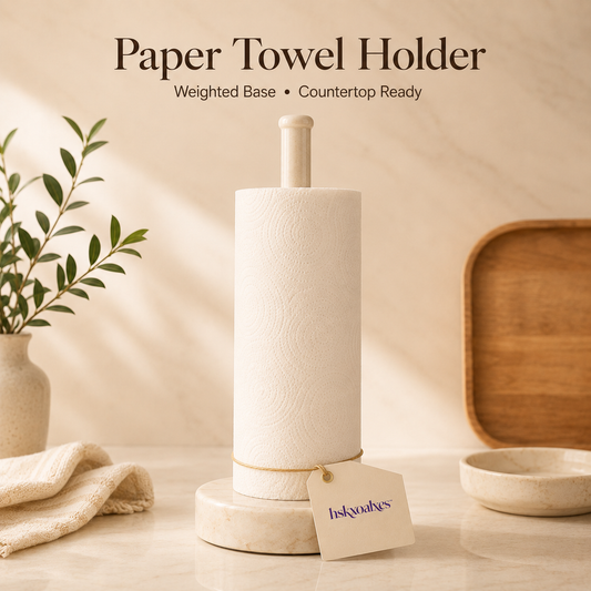 hskxoalxes™ Marble-Look Paper Towel Holder | Weighted Countertop Roll Stand for Modern Kitchens